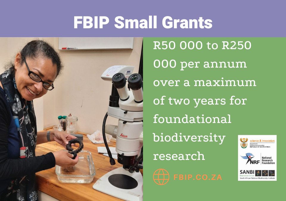 FUNDING CALL: Foundational Biodiversity Information Programme Small Grants